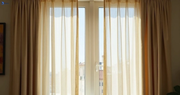 Dull dusty drapes in mount-druitt-nsw before professional cleaning